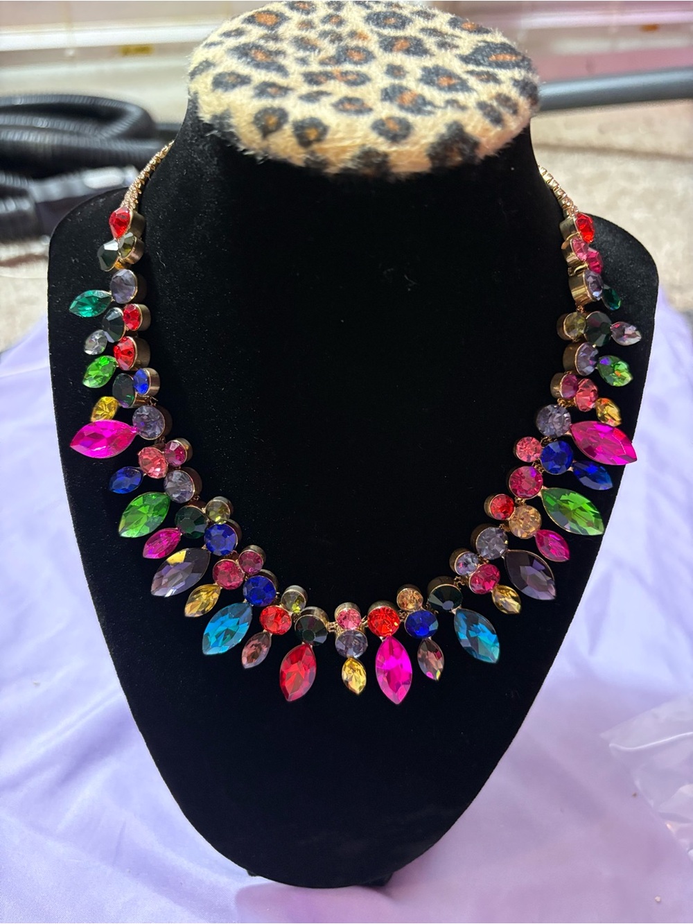 Natasha Couture Multicolor Crystal Bib Necklace - Picture 2 of 7